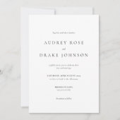 Invitation Mariage Moderne Noir et Blanc Élégant (Devant)