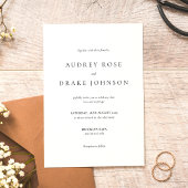 Invitation Mariage Moderne Noir et Blanc Élégant