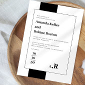 Invitation Mariage moderne noir et blanc élégant
