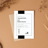 Invitation Mariage moderne noir et blanc élégant