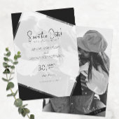 Invitation Mariage moderne noir et blanc Enregistrer la date