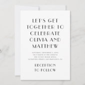 Invitation Mariage moderne noir et blanc épuré minimaliste (Devant)