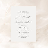 Invitation Mariage moderne noir et blanc propre