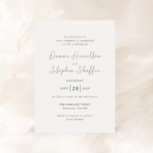 Invitation Mariage moderne noir et blanc propre