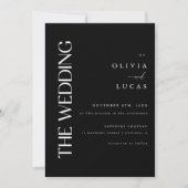 Invitation Mariage Moderne Noir Gras (Devant)