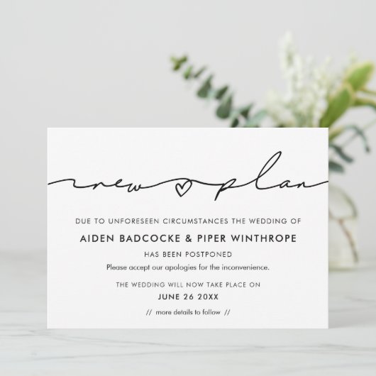 Invitation Mariage moderne nouveaux plans date mise à jour fa (Debout devant)