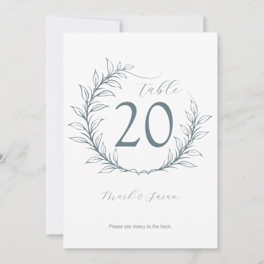 Invitation Mariage moderne Numéro et menu (Devant)