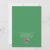 Invitation Mariage Moderne Ondulé Vert | QR Code Ludique (Dos)