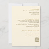 Invitation Mariage Moderne Or et Crème avec Écriture Manuscri (Dos)