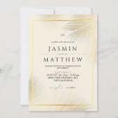 Invitation Mariage Moderne Palmier Tropical (Devant)