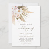 Invitation Mariage moderne Pampas Grass & Calligraphie (Devant)