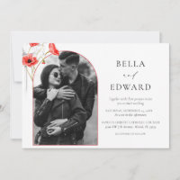 Mariage moderne Pavot rouge Aquarelle Fleurs