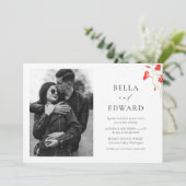 Invitation Mariage moderne Pavot rouge Aquarelle Fleurs (Debout devant)