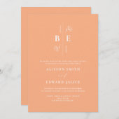 Invitation Mariage moderne Peach Fuzz (Devant / Derrière)