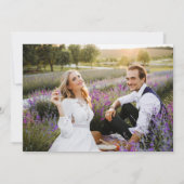 Invitation Mariage Moderne Photo Agate Dorée Violette Rose (Dos)