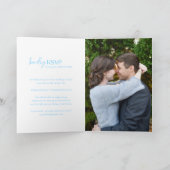 Invitation Mariage moderne photo bleu chic (Intérieur)