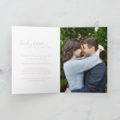 Invitation Mariage Moderne Photo Lilas Chic (Intérieur)