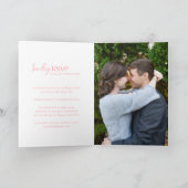 Invitation Mariage Moderne Photo Rose Chic (Intérieur)