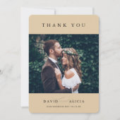 Invitation MARIAGE MODERNE photo simple classique beige (Devant)