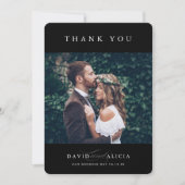 Invitation MARIAGE MODERNE photo simple classique serif noir (Devant)