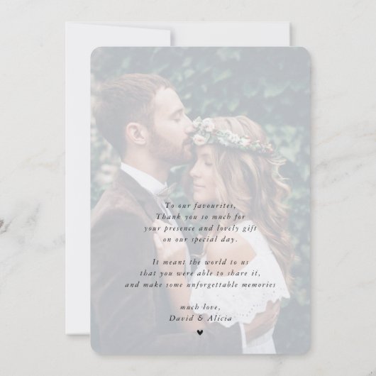 Invitation MARIAGE MODERNE photo simple or classique noir (Dos)