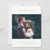 Invitation MARIAGE MODERNE photo simple or classique noir (Devant)