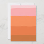 Invitation Mariage moderne Pink Orange Terracotta Art Stripes (Dos)