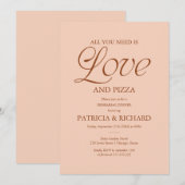 Invitation Mariage Moderne Pizza Répétition Douce Pêche (Devant / Derrière)