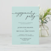 Invitation Mariage moderne propre bleu bébé Fête de fiançaill (Debout devant)