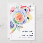 Invitation Mariage moderne Rainbow Floral LGBTQ (Devant)