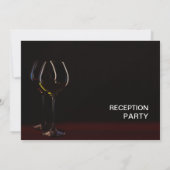 Invitation Mariage Moderne Réception Verre à Vin Noir Fête (Dos)