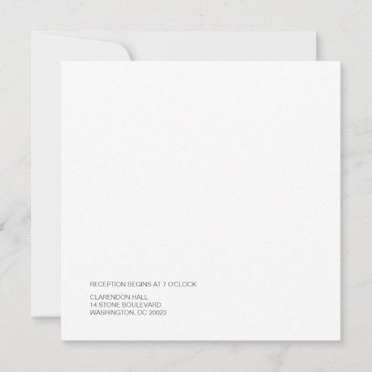 Invitation Mariage moderne rétro (Dos)