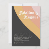 Invitation Mariage moderne rétro 70's Rainbow Dark (Devant)