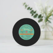 Invitation Mariage moderne Retro Vinyl Record (Debout devant)