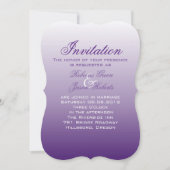 Invitation mariage moderne romantique d'été lilas ombré viole (Devant)