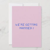 Invitation Mariage Moderne Rose et Bleu Coloré (Dos)