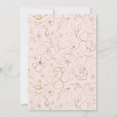 Invitation Mariage moderne rose or (Dos)