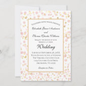 Invitation Mariage moderne rose or (Devant)