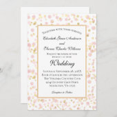 Invitation Mariage moderne rose or (Devant / Derrière)