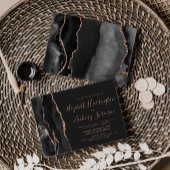 Invitation Mariage Moderne Rose Or Noir Agate Foncé