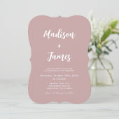 Invitation Mariage Moderne Rose Poussiéreuse  (Debout devant)