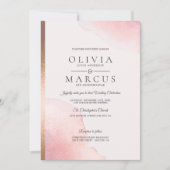 Invitation Mariage Moderne Rose rose Aquarelle Splash (Devant)