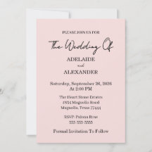 Mariage Moderne Rose Save The Date