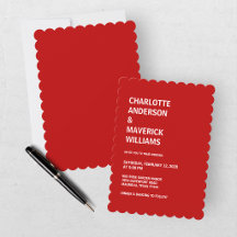 Mariage moderne rouge et blanc pour la Saint-Valen