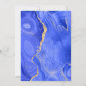 Invitation Mariage Moderne Royal Bleu Agate Or (Dos)