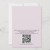 Invitation Mariage Moderne Rustique Fleur Violette Code QR Bu (Dos)
