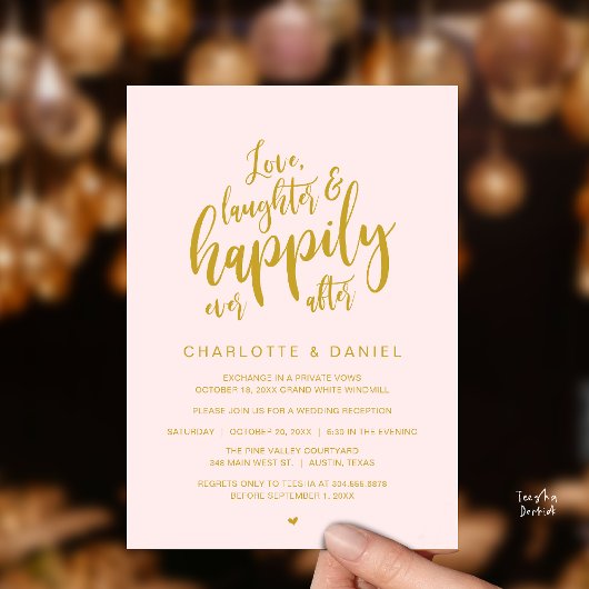 Invitation Mariage Moderne Rustique Script Pour Toujours