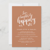 Invitation Mariage Moderne Rustique Script Pour Toujours Heur (Devant)
