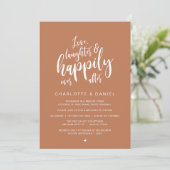 Invitation Mariage Moderne Rustique Script Pour Toujours Heur (Debout devant)