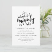 Invitation Mariage Moderne Rustique Script Pour Toujours Heur (Debout devant)